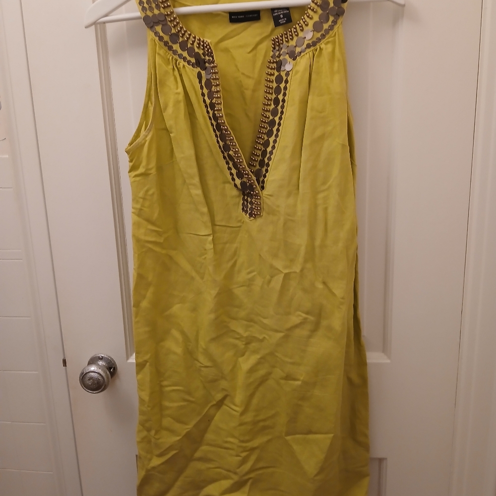 Chic Yellow and Brown Mini Dress